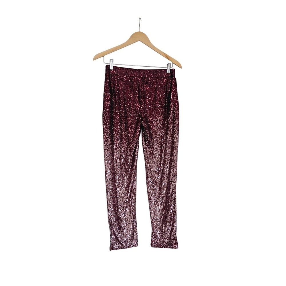 Cable & Gauge Burgundy Sequin Ombre Pants Womens S Party NWOT - Picture 4 of 11
